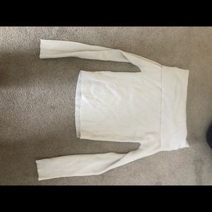 White Off-the-Shoulder Ribbed Top